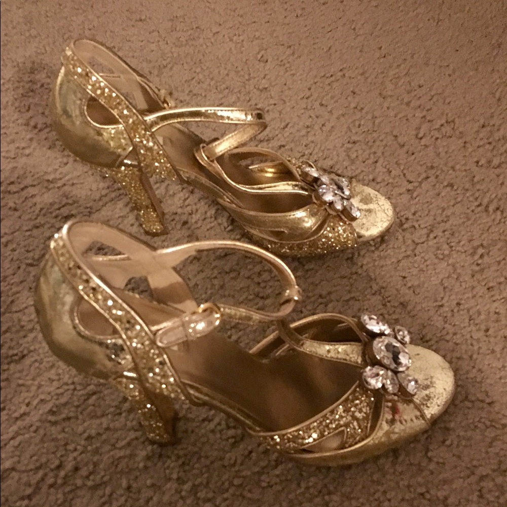 Gold Miu Miu Shoes
